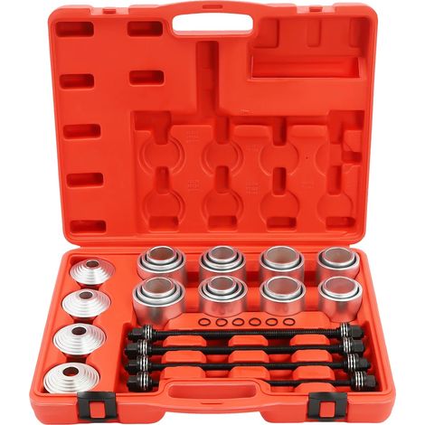 Kit d'outils de presse pour douilles en caoutchouc, ensemble de 28 pièces, en acier au carbone durable, Noir (1/2)