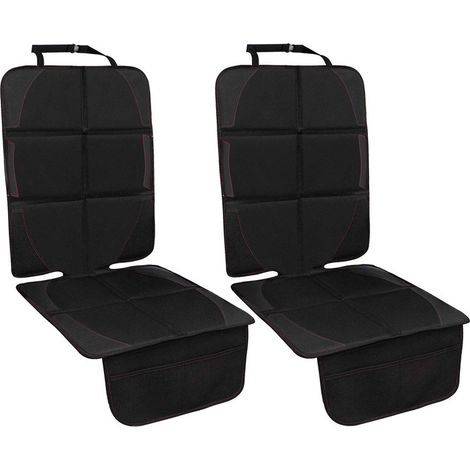 Autositzschutz, Autositzbezug für Kinder/Hunde mit Organizer, rutschfester Autositzbezug (Schwarz, 2er-Pack)