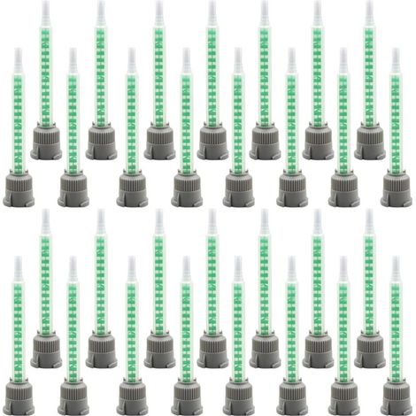 Lot de 30 buses de mélange statiques - Buse de mélange pour colle 2K - 1:1 - Tube mélangeur - Embouts de mélangeur - Colle plastique - Mélangeur statique pour colle plastique - Colle à deux (1/5)