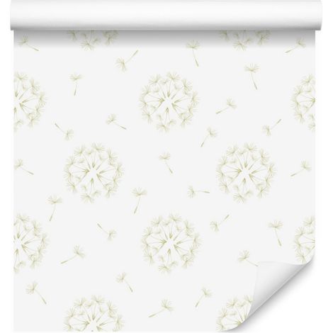 Papel pintado con delicados motivos de semillas de diente de león para salón y dormitorio, 50x1000 cm. (1/5)