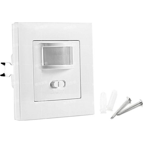 SABIR Détecteur de Mouvement Intérieur,Montage Mural Encastré, LED adapté, Capteur Infrarouge, Programmable, Portée 10m/140°, 3 Fils (1/5)