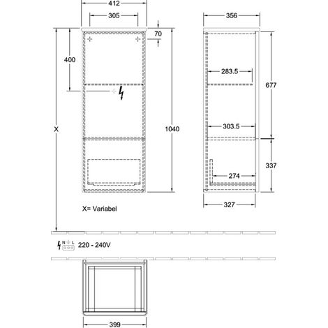 Villeroy & Boch K43100HM Meuble moyen Antao K43 414x1039x356mm