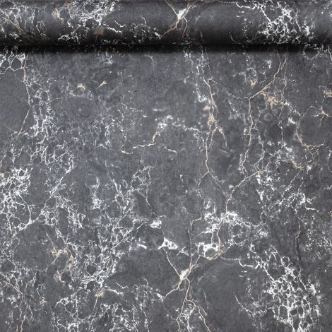 Black Gold Marble Wallpaper Metallic Effect Slightly Imperfect HeavyWeight Vinyl (1/4)