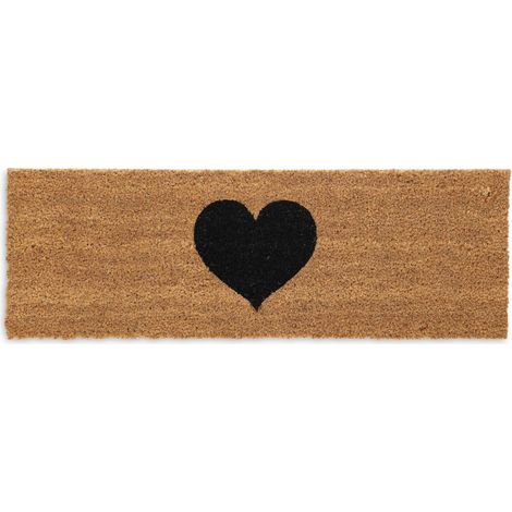 Felpudo de coco con corazón.