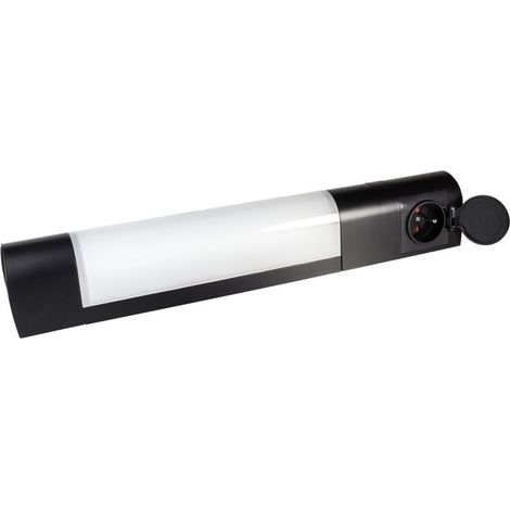Applique murale noire avec prise compatible tube S19 13W maxi bureaux salons (1/3)