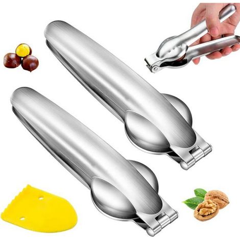 Lot de 2 pinces à châtaignes inox, ouvre-châtaignes et casse-noix multifonction pour noix et marrons (1/5)