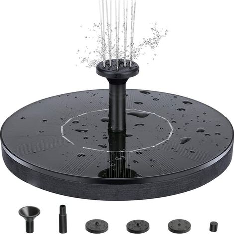 Fontaine à eau solaire 13 cm noire (1/5)