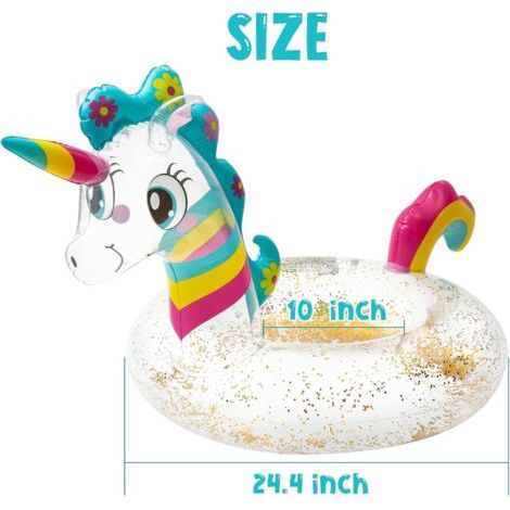 Silodo Piscine gonflable pour enfants à paillettes 34 po x 10 po - 3