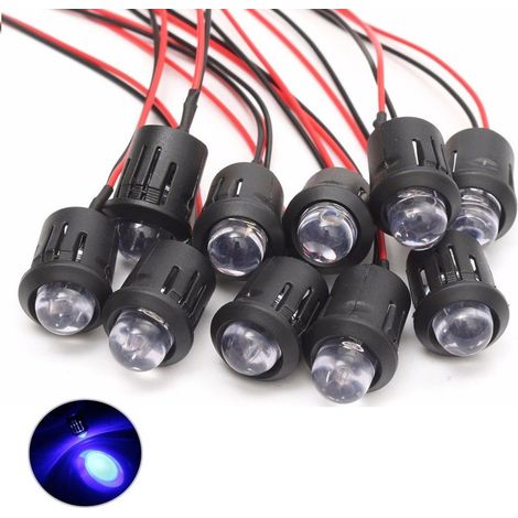 LED Diode - 12 V - 10 mm - Étanche - Pré-filé - Lumineux - Pour Applications Automobile et Industrielles - Lot de 4 (1/5)