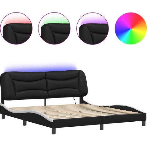 Maison Exclusive - Giroletto con LED senza Materasso Hvar Nero e Bianco 180x200 cm (1/5)