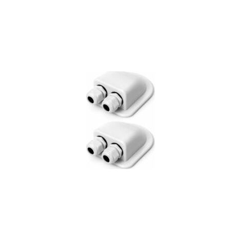 2PCS Passe-Toit IP68 Presse-étoupe Solaire étanche boîtier d'entrée de câble Double résistant aux intempéries, Caravane et Bateau Passe câble en ABS, Blanc (1/5)