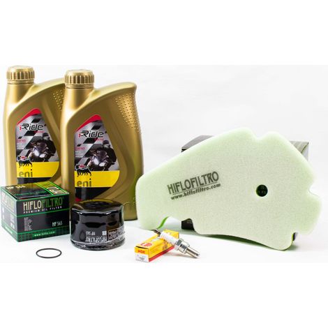 Kit Révision Filtres Bougies pour PIAGGIO Beverly 500 ie de 2007 à 2008 - ENI I-RIDE RACING 5w40 2L