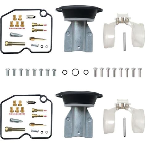 Vergaser Reparatursatz für W650 1999-2006 700ccm 700 CVK34 Twin Kit + Float Passend für W650 CVK34 Vergaser Twin 700ccm kraftstoffbeständige Nitrildichtungen, Präzisions-Messingdüsen