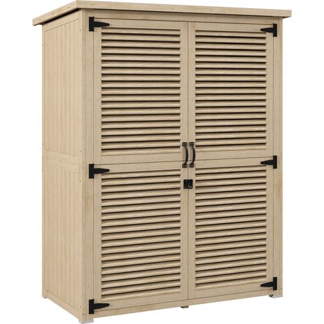 GagaArmoire de jardin exterieure 2 etageres en bois de sapin 127x65x159,5/168 cm (1/5)