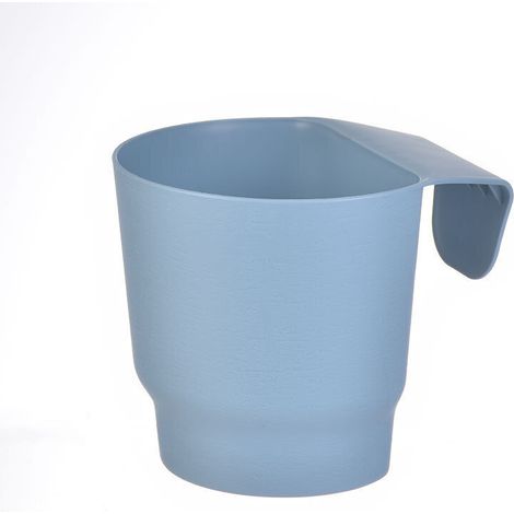 Pot de fleurs suspendu pour clôture de balcon, petit pot de fleurs en plastique bleu, adapté à la décoration de jardin extérieur, 1 pièce (1/5)