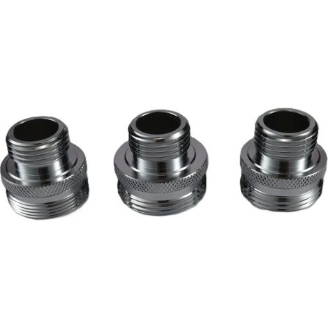 Lot de 3 adaptateurs à rotule pour pommeau de douche, en laiton chromé avec joint en silicone, filetages 14UN et 20UN pour conversion de bras de douche standard, kit de raccords étanches (1/5)