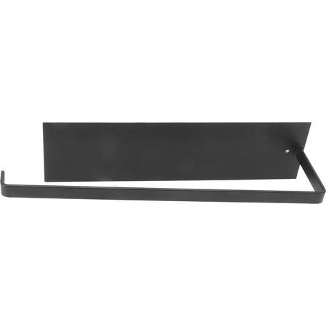 Porte-rouleau de papier essuie-tout élégant, simple et robuste, auto-adhésif, pour placard de cuisine ou de salle de bain, noir (1/5)