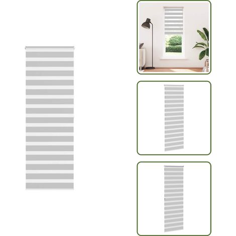 Zebrarollo Hellgrau 90x200 cm Stoffbreite 85,9 cm Polyester - Zebra-Jalousie - Zebra-Jalousien - Zebra-Rollo - Doppelrollo (1/5)
