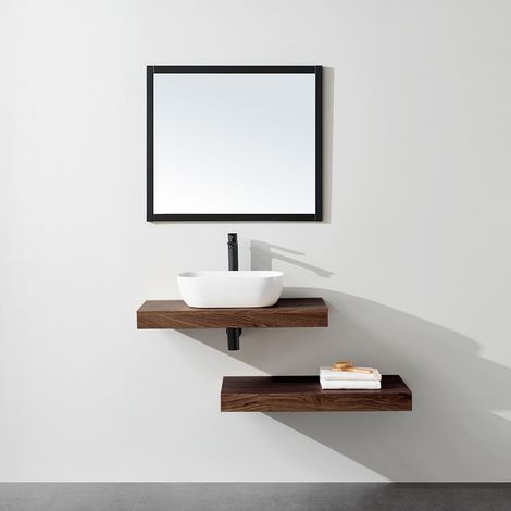 Top per lavabo da appoggio TOP noce 80 x 46 cm