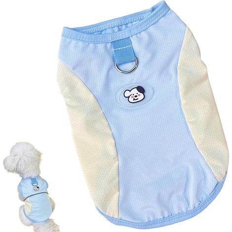 Cooling Vest, Breathable Cooling T-Shirt for Small Dogs and Cats, Lightweight Polyester Summer Jacket for Puppies 1.5-2.5kg, Sleeveless Vest for Heat Wave (1/5)
