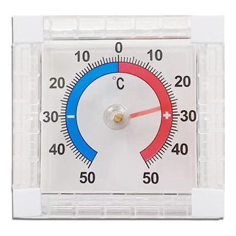 Lot de 2 thermomètres carrés en plastique pour fenêtre ou porte – Usage intérieur et extérieur, de -50 °C à 50 °C (1/5)