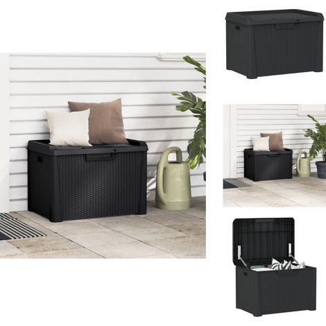 Gartentruhe Anthrazit 125 L PP - Gartentruhe - Aufbewahrungsbauchstelle - Gartenmöbel - Außenaufbewahrung - Box