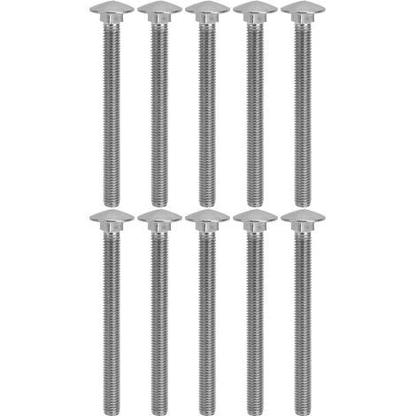 Vis à tête bombée carrée DIN603 M8x90, lot de 30 boulons en inox A2, filetage grossier M8x1,25, fixation robuste pour assemblages mécaniques et menuiserie. (1/5)