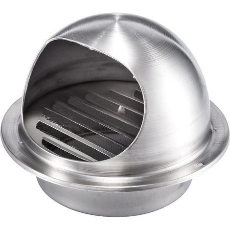 Grille Ventilation 120 mm Grille Aeration Inox Haute Qualité Grille Aération Extérieur Avec Moustiquaire Protège la Façade et Empêche l'entrée d'air Froid/Grille Inox (1/3)