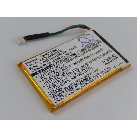 vhbw batteria compatibile con Garmin Nüvi 285WT, 285W, 285 navigatore GPS (1250mAh, 3,7V, Li-Poly) - Sostituisce ED26ED2985878