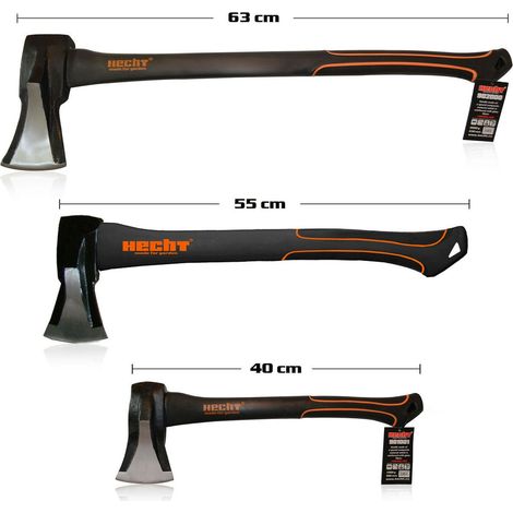 Set de 3 haches merlin à fendre 40-55-63 cm – Manche ergonomique – Surface de coupe polie – Pour bois dur et teck – Compactor (1/5)