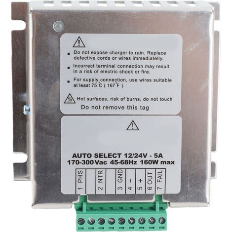 Régulateur de batterie automatique 12V/24V, chargeur de générateur 220-240VAC, charge en 2 étapes (1/5)
