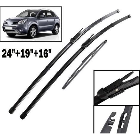 Lot de 3 Balais d\'essuie-glace avant + arrière pour Renault Koleos MK1 2008 2009 2010 2011 2012 2013 2014 2015 (1/4)