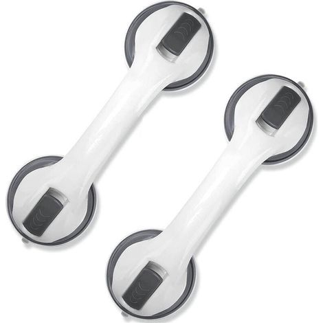 Lot De 2 Poignées Gris De Douche À Ventouse Poignées De Sécurité Portable Pour Enfants Et Personnes Âgées (1/4)