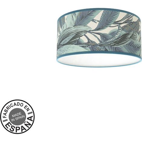 Plafonnier Argel 3xE27 feuille bleue 30x30x15 cm (1/2)