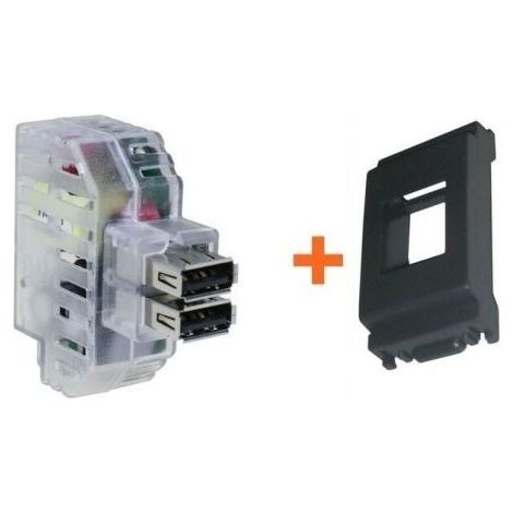 Keystone caricatore doppia presa Usb 2,4 A iphone compatibile Vimar Idea grigia
