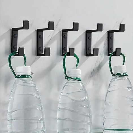 Lot de 6 crochets porte-serviettes, crochets muraux en aluminium, patères, sans perçage pour cuisine et salle de bain ODIPIE (1/4)