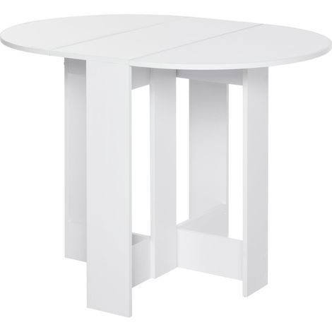 Tavolo Pieghevole Salvaspazio 104x76x73,7 cm in Legno Truciolare Bianco (1/5)