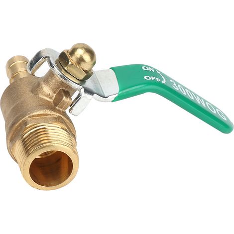 G3/8" Außengewinde auf 8/10/12mm Schlauchanschluss Kugelhahn mit grünem Hebelgriff, verdicktes Messingventil (12mm) (1/5)