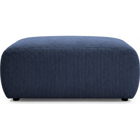 SACHA - Pouf en velours côtelé Bleu 105x57x40 (1/5)