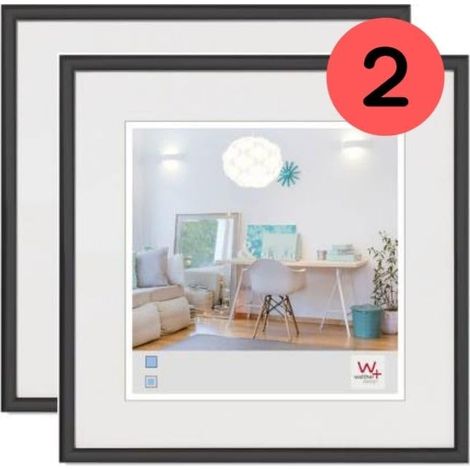 Cadre photo noir 20 x 20 cm double pack, cadre en plastique KV220BD (1/5)