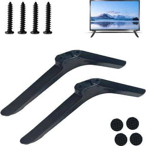 Pieds de TV Universel, Noirs Support de Table Smart TV avec Vis Support TV Pied pour Téléviseurs à Écran Plat,Compatible avec la Plupart des téléviseurs de 32 à 40 Pouces sans Perçage (1/5)
