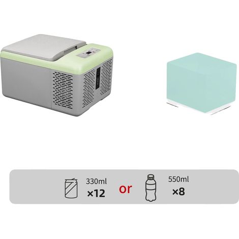 Congélateur de voiture portable, refroidissement efficace, protection de la batterie, VERT (1/2)