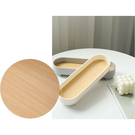 Schmale, bogenförmige Servierschale – schlicht, modisch, vielseitig und dekorativ – ovale Aufbewahrungsschale für Make-up und Parfüm, Grau (1/3)