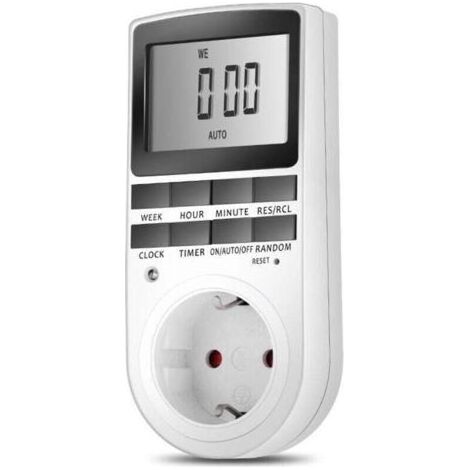 Pair Prise Programmable Digitale - Minuterie Numérique Hebdomadaire, Écran LCD, Économie d'Énergie (1 Pack) (1/5)