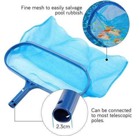 Épuisette profonde pour bassins, mailles fines, pour ramasser feuilles, insectes et débris, convient pour une utilisation dans les bassins, fontaines, spas et baignoires.-AquaForge (1/5)