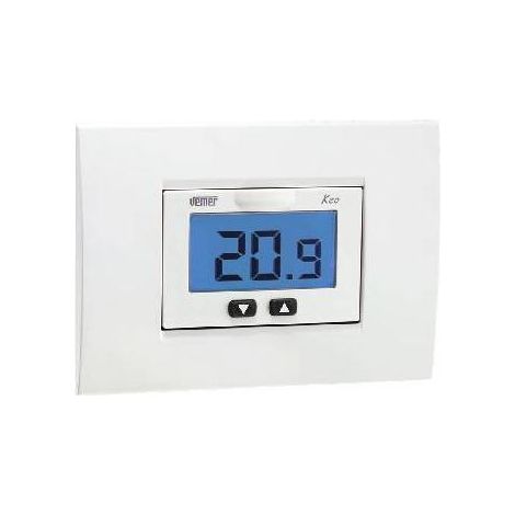 THERMOSTAT ÉLECTRONIQUE ENCASTRABLE KEOB LCD Mesure : Blanc Gris