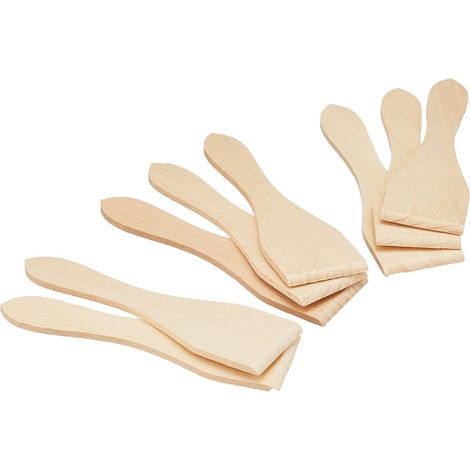 Lot de 8 Spatules, Bois de hêtre, Pour raclette et crêpière, Ustensiles de cuisine