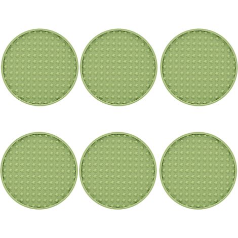 Sous-verre - En Silicone Noir - Résistant À La Chaleur Et Anti-dérapant - Pour Table En Bois Verre Granit - Lot De 6 (1/5)