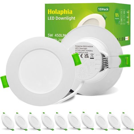 5W Spot LED Encastrable Extra Plat Blanc Neutre 4000K 450LM, Lot de 10 (1/5)