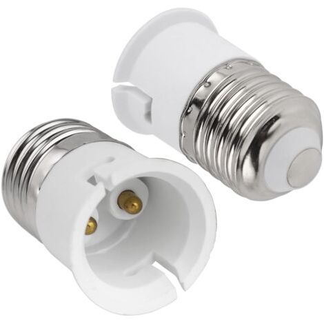 E27 vers B22 Adaptateur de Douille, E27 Vis vers B22 Baïonnette Convertisseur de Douille, 0-250V, pour Ampoule B22, Ampoules LED, Ampoules à Incandescence, Lampes Halogènes, Lampes CFL, Lot de 2 (1/5)
